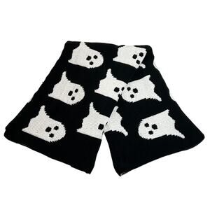 Storehouse Chenille Ghost Throw Blanket 50x60 Black White Halloween Cozy Spooky